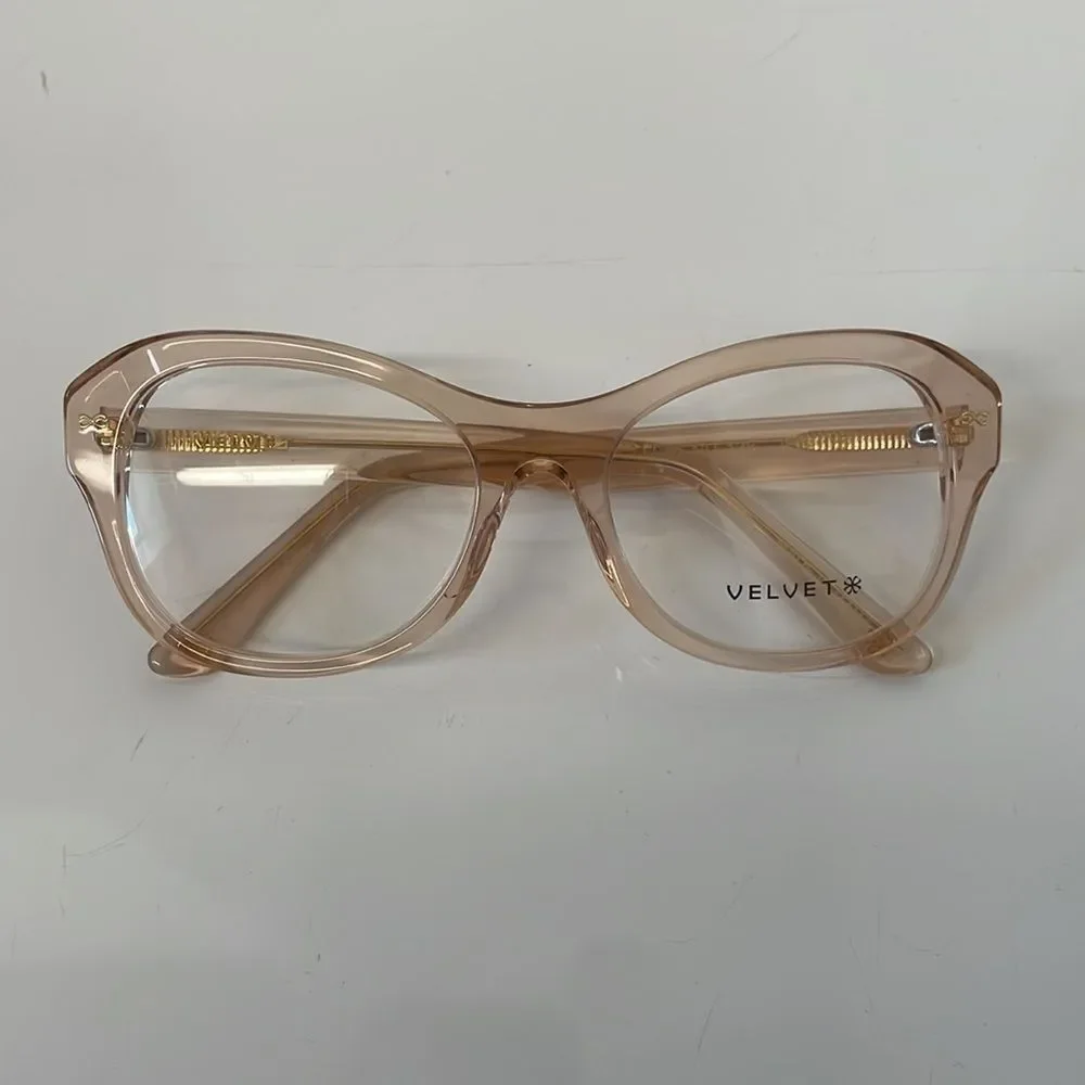 Velvet Eyeglasses, JEN, Transparent Light Pink - NEW - Picture 2 of 8
